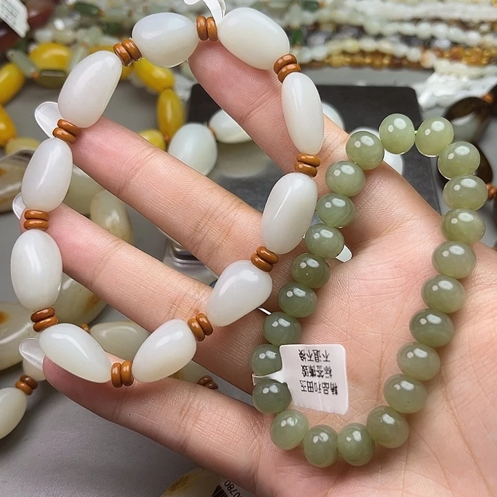 快***生和田玉（糖玉）未镶嵌手链
