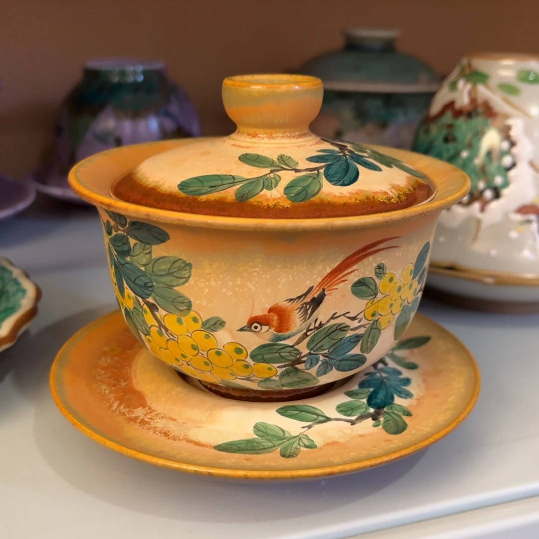 柴烧手工手绘陶瓷