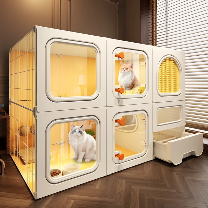 家用室内猫笼子猫别墅超大自由空间一室一卫猫屋猫窝猫厕所一体