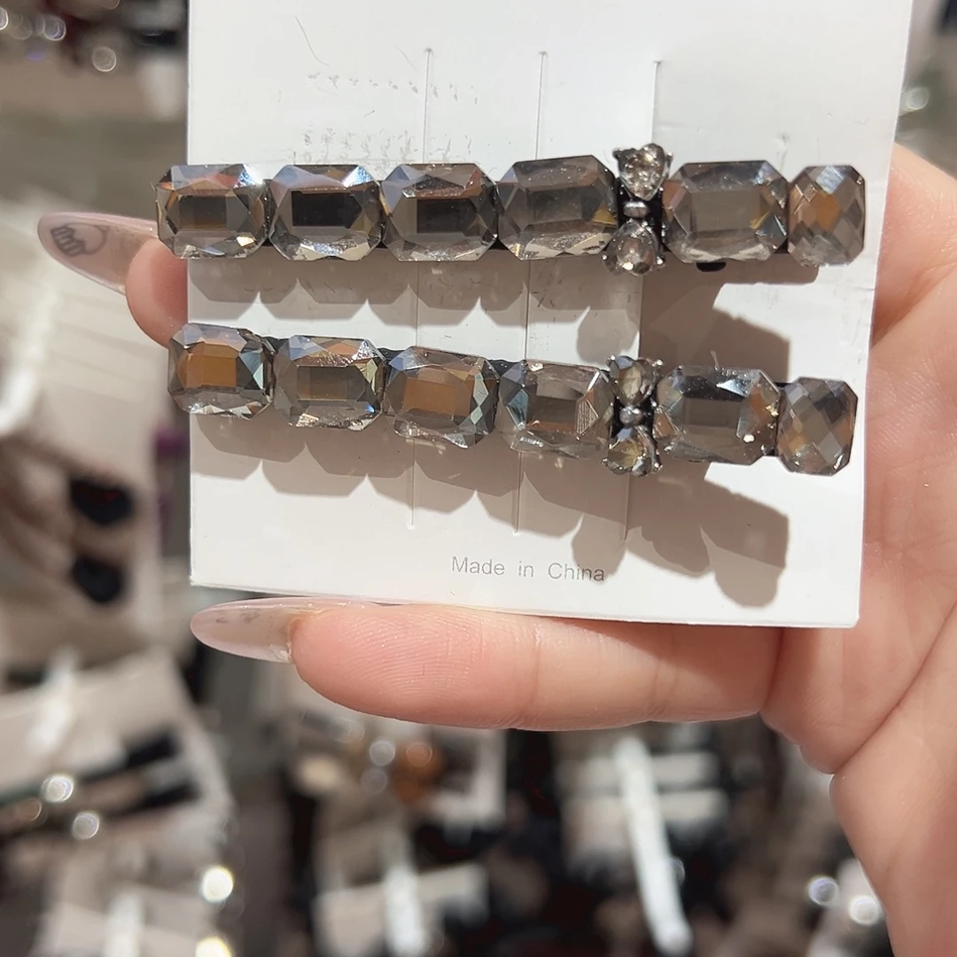 非金属仿珍珠方钻一字鸭夹