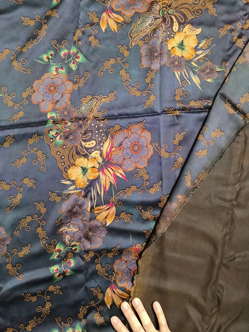 蓝姑娘5a重缎皮子香云纱面料110幅49姆米