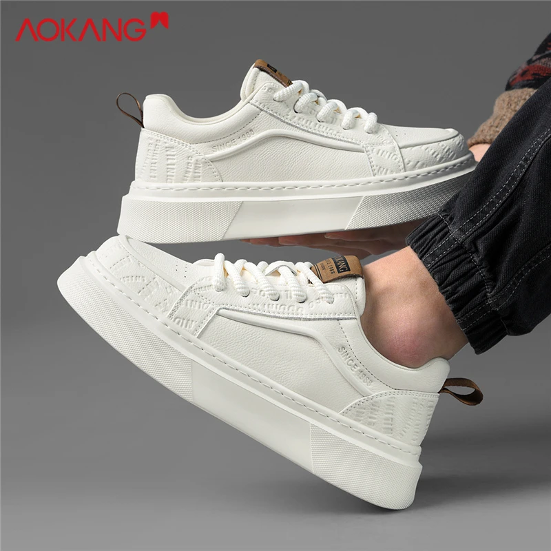 Aokang/奥康男鞋2025春夏季新款时尚潮流印花男士厚底休闲板鞋