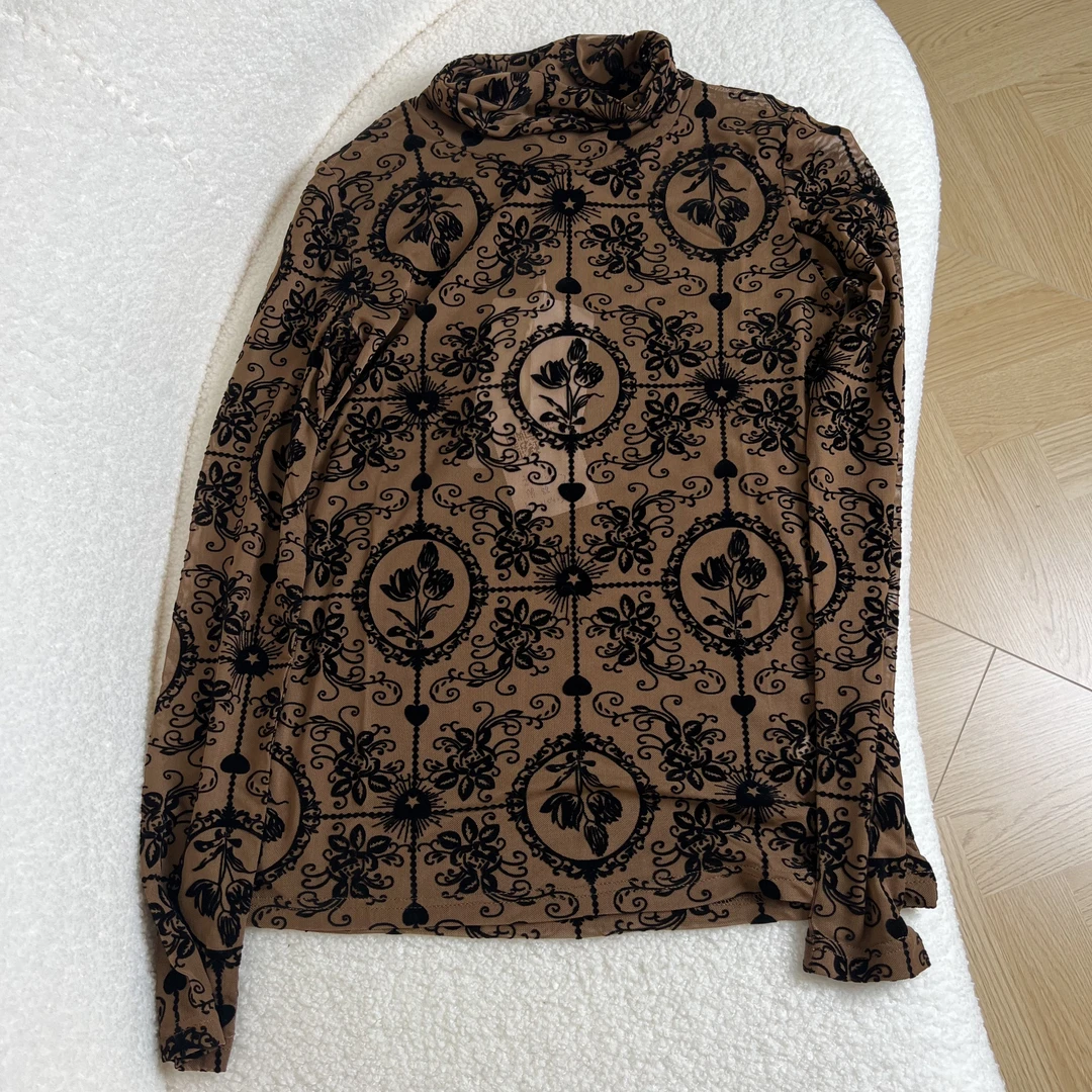 NFSF「家豪自营」秋季新款碎花简约圆领长袖上衣   BC210403