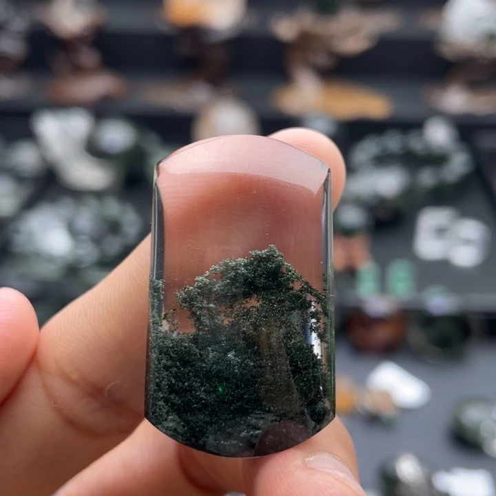 颈饰未镶嵌水晶绿幽灵聚宝盆定制