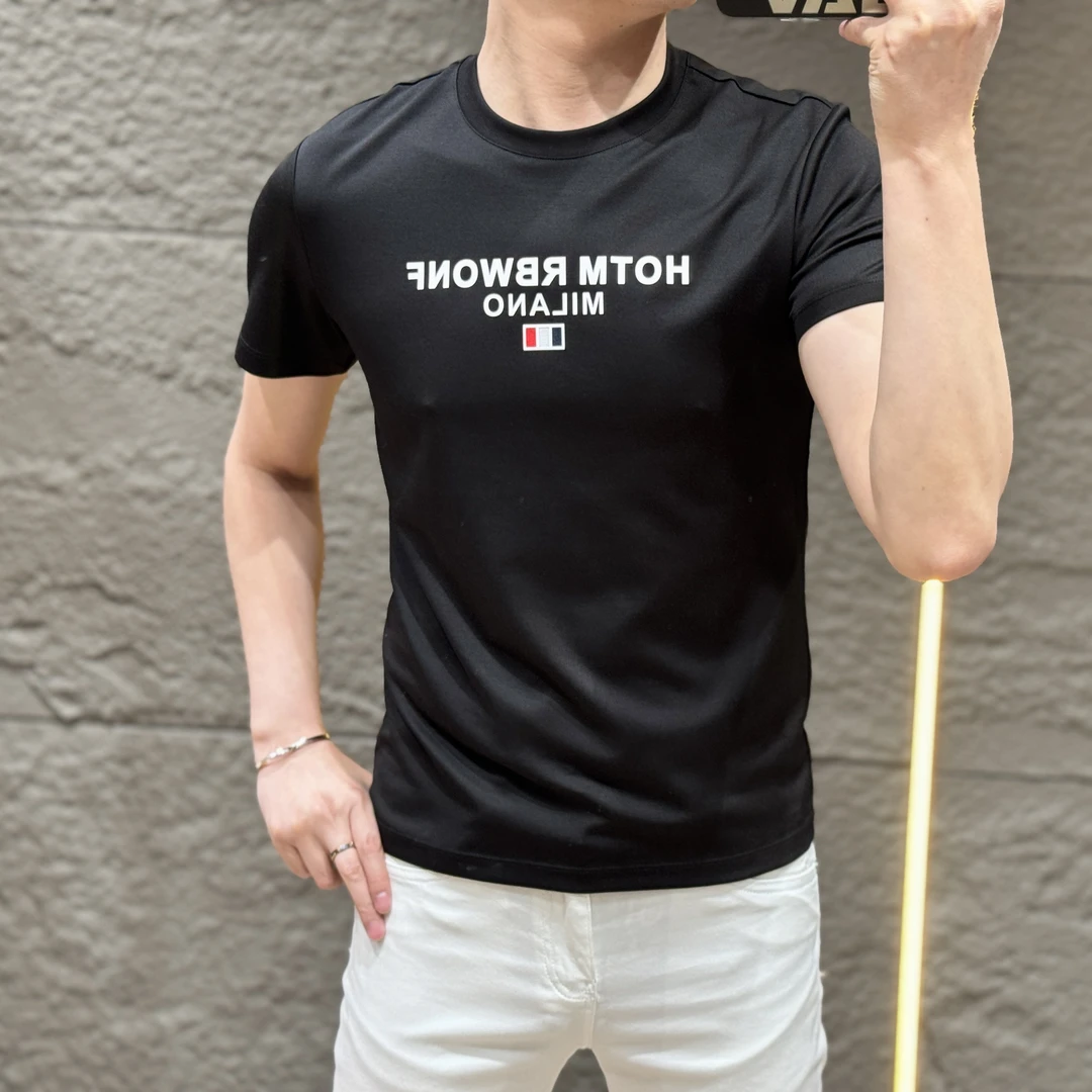 小雨男装｜25195夏季新品T恤圆领韩版时尚修身短袖L