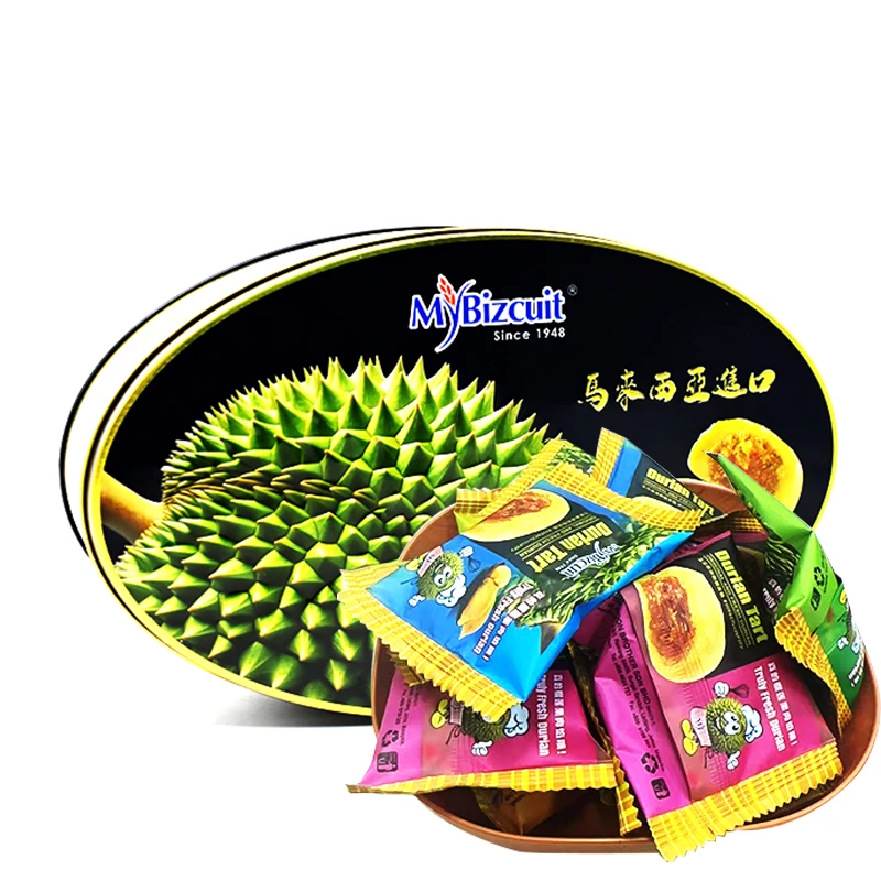 【马来西亚进口】麦比客榴莲酥138g充饥零食 铁罐装