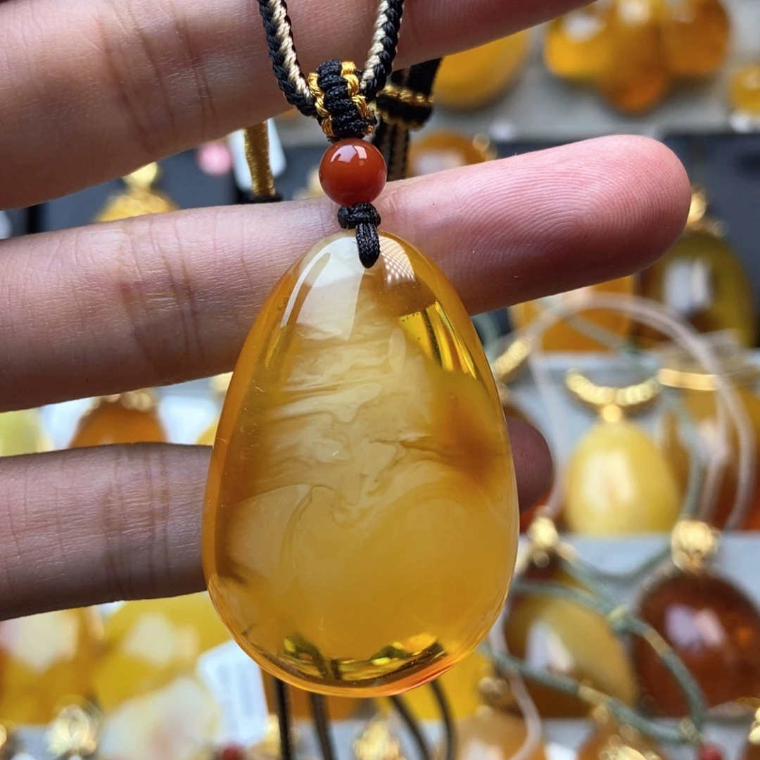 琥珀未镶嵌毛衣链