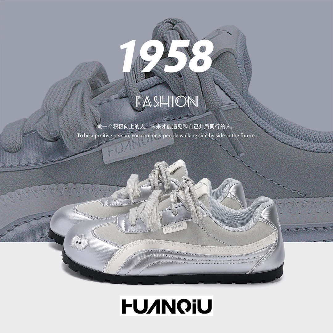 环球薄底休闲鞋2025新款秋季板鞋皮面百搭女士休闲鞋舒适鞋子女