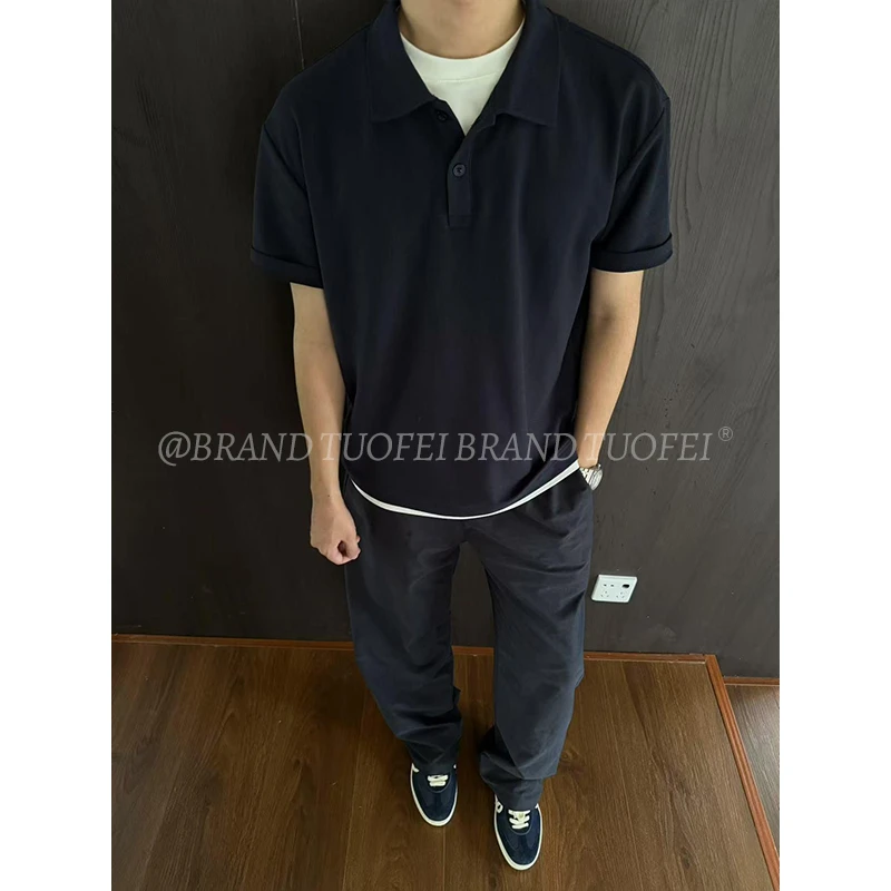 【现货现发】珠地棉假两件POLO衫休闲高级翻领SORONA+简约宽松