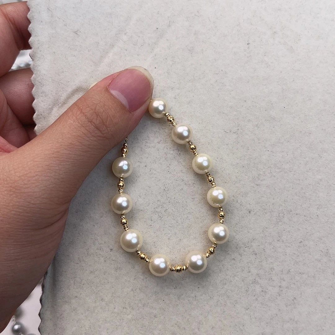 手绳银S925镶嵌海水珍珠