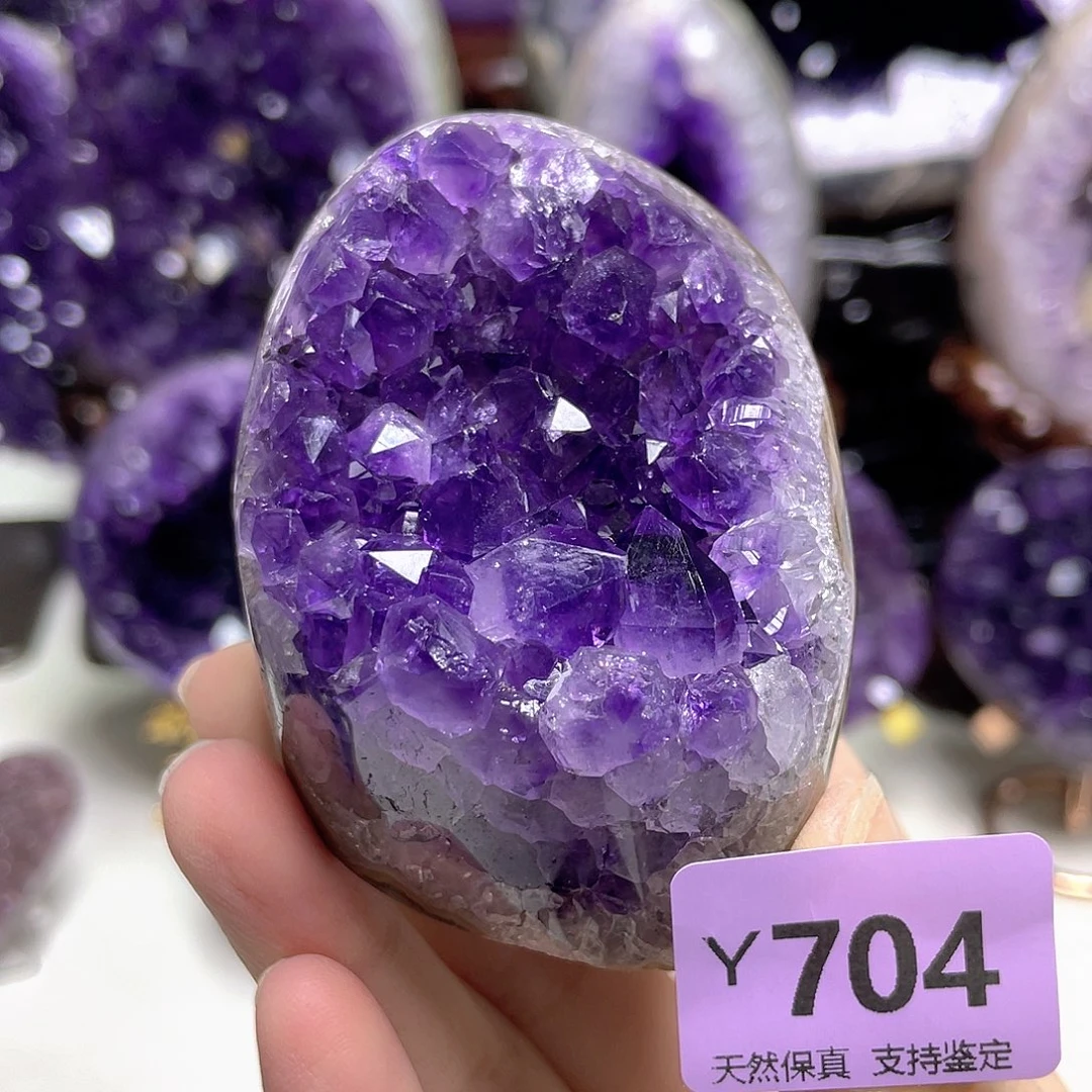 紫晶未镶嵌摆件晶震