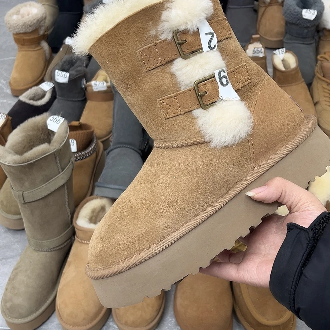 栗色两排扣厚底36