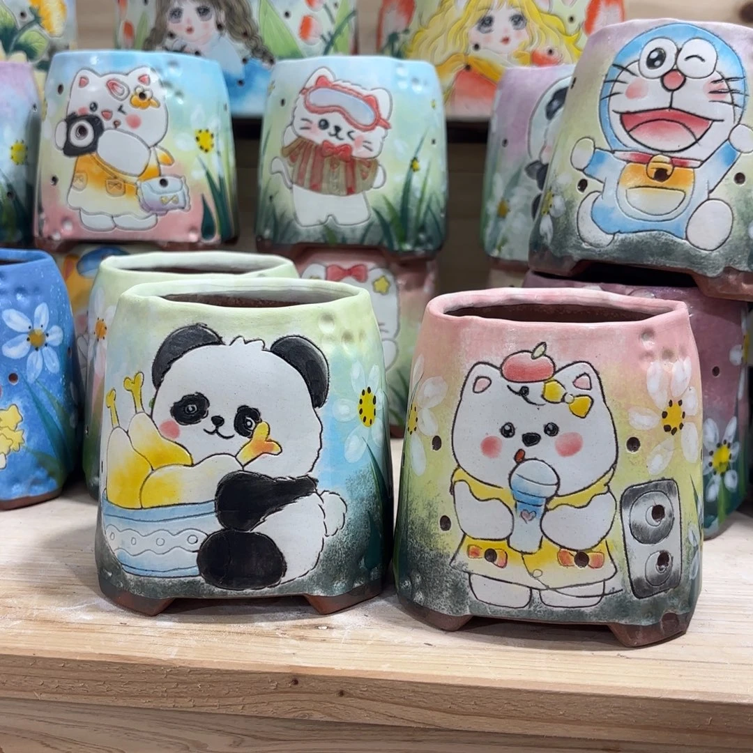 景德镇手绘花盆陶瓷7/10