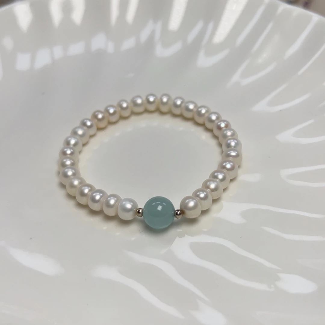 淡水珍珠银S925镶嵌颈饰