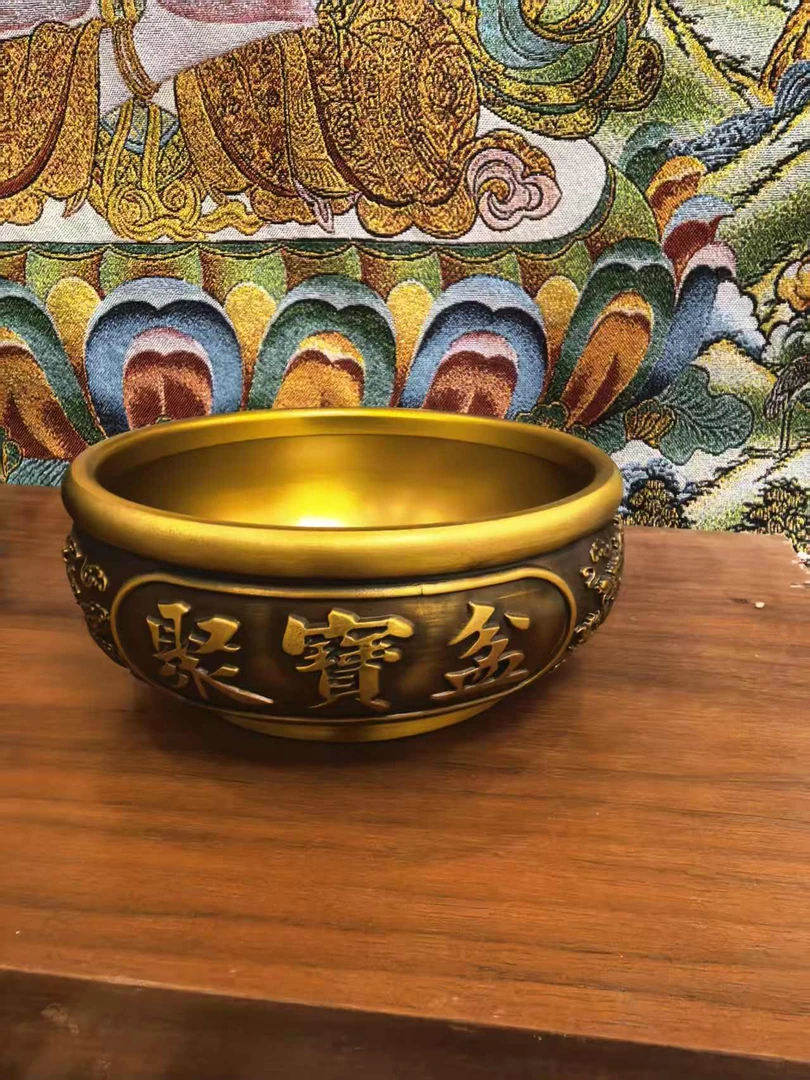 聚宝盆摆件招财聚财铜八方来财客厅生财铜制工艺品