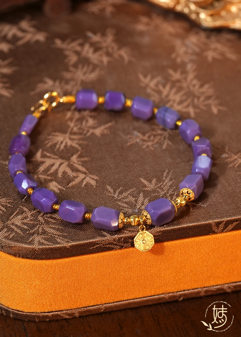 【婧婧精选】藏品 · dw全满紫随形珠DIY18k八卦牌