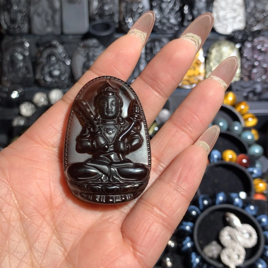 黑曜岩吊坠(赠链)未镶嵌一***?牛