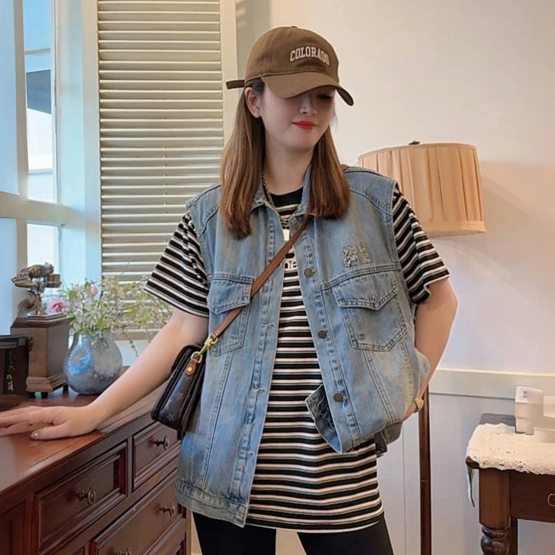 【M马甲】2025小众秋季新款雅丹风休闲贴布绣宽松休闲百搭马甲