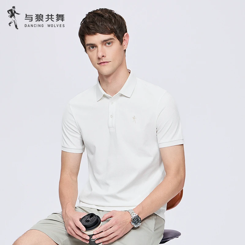 【肌理提花】与狼共舞25夏休闲通勤短袖T恤亲肤透气男士短袖POLO衫