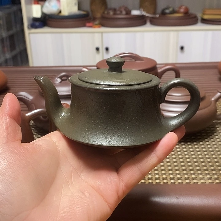 紫砂茶壶柱础壶容量200cc还原烧制