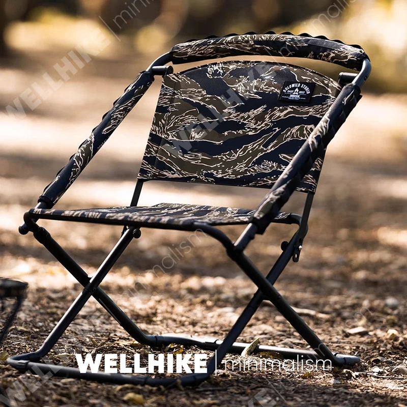 WELLHIKE户外折叠AB双面椅 cordura军事战术露营钓鱼高低调节椅子