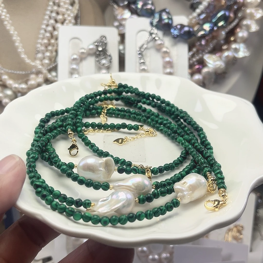 项链淡水珍珠未镶嵌【纯恬】多样性发货发一