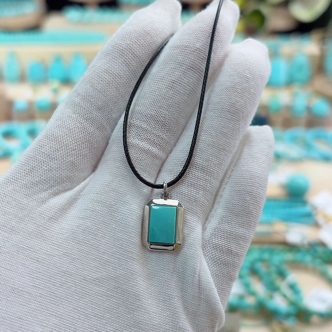 绿松石银S925镶嵌珠宝奇石