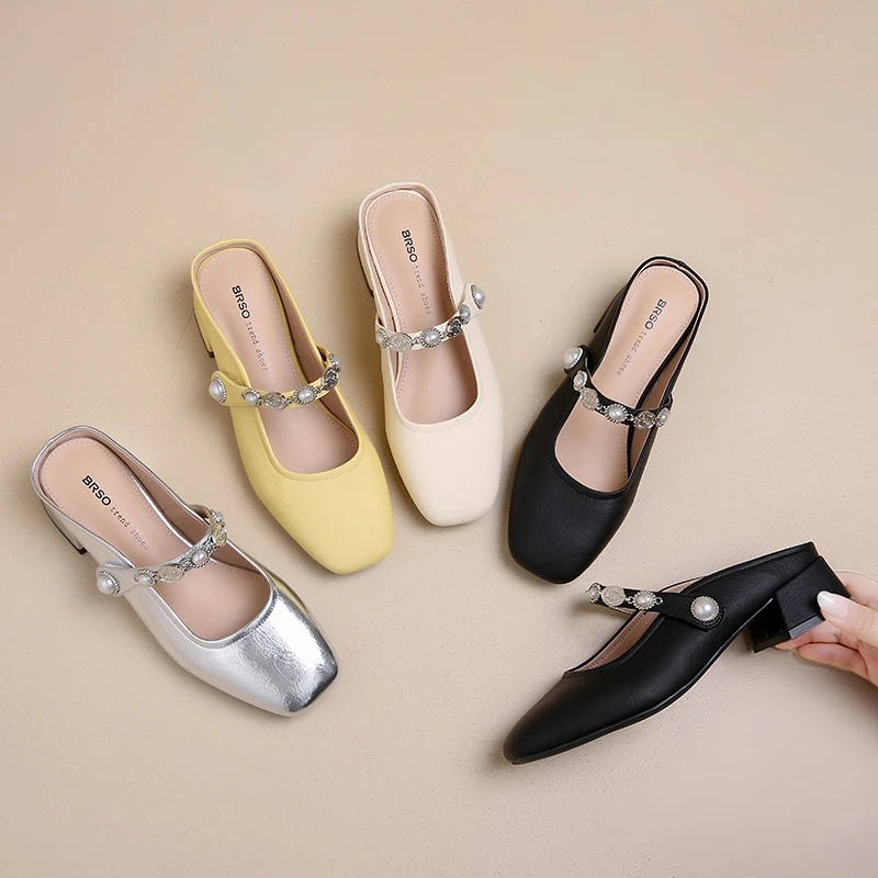 2025新款今年流行爆款拖鞋女设计感小众外穿包头粗跟小跟时尚凉拖