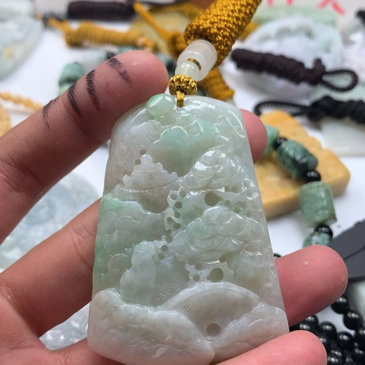 颈饰未镶嵌翡翠保真天然a货翡翠
