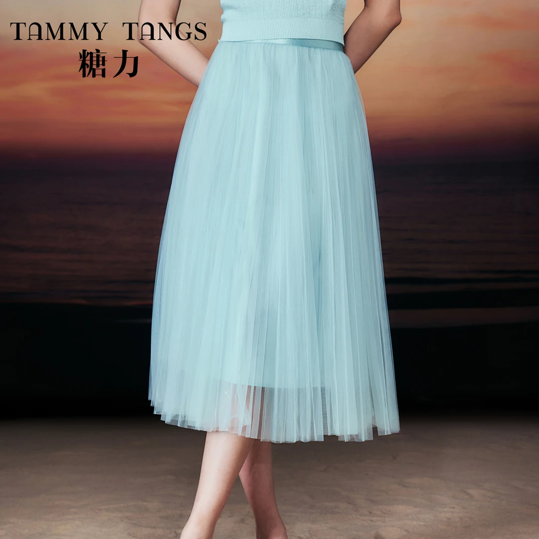 6647【金拐子专属】糖力A字裙网纱半身裙TWRXB36647