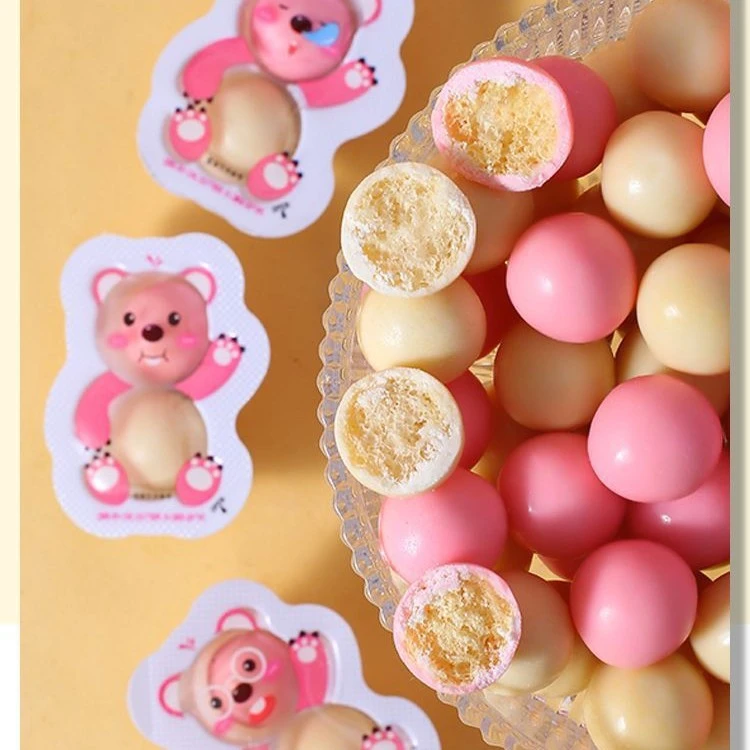 可爱熊造型儿童小孩零食夹心巧克力豆休闲食品网红零食小零食年货