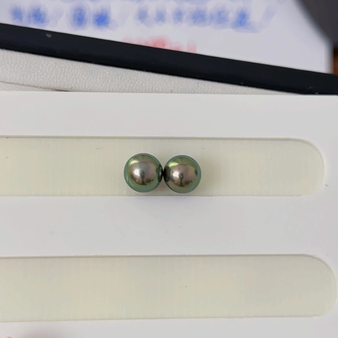 海水珍珠对珠未镶嵌大溪地对珠8-9mm可定制爱