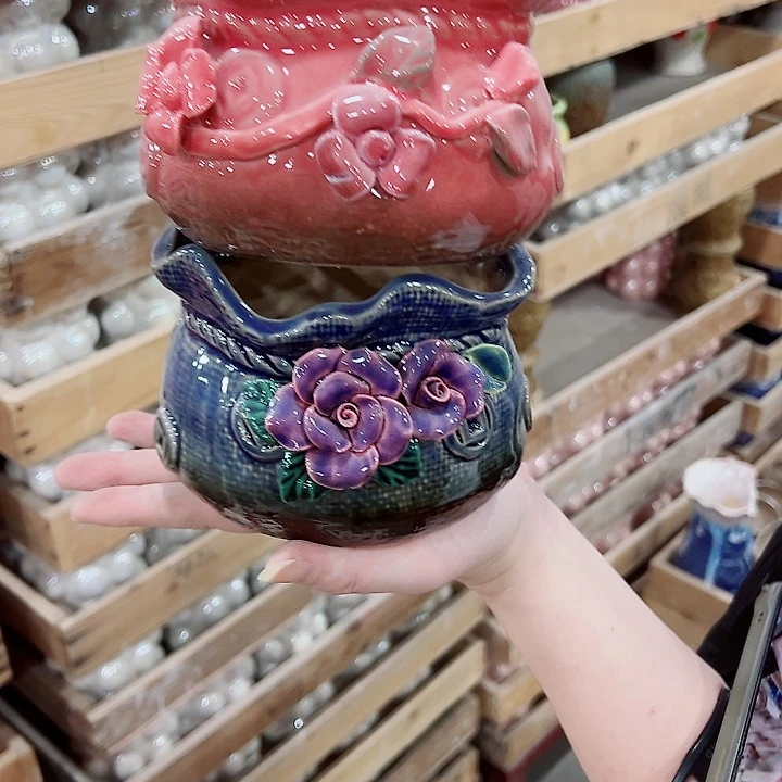 有孔，凑单福利满10元发货陶瓷多肉花盆！