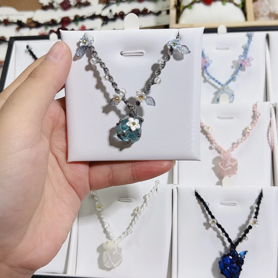 琉璃非金属      灰蓝项链