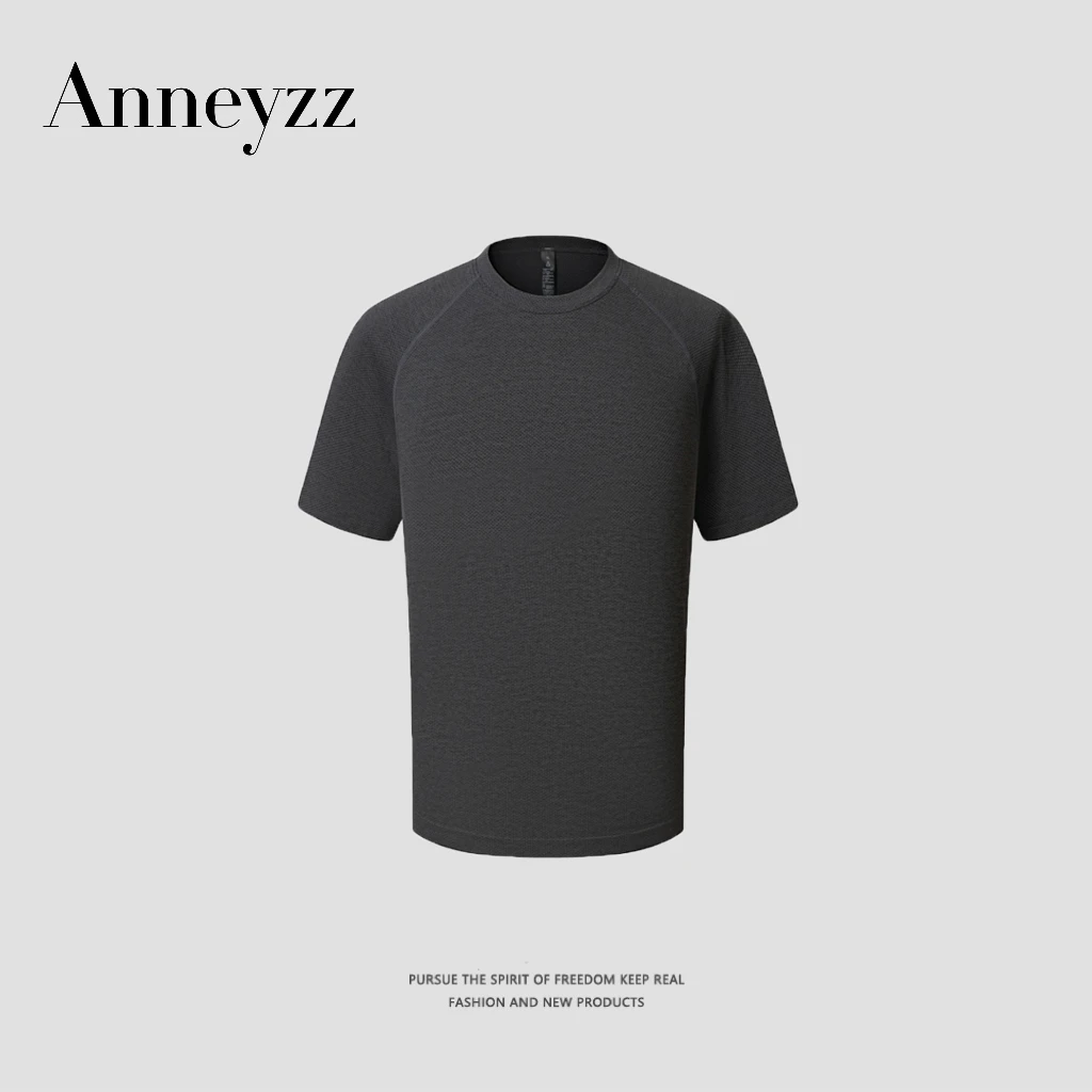 Anneyzz知易-LU"MVT银线训练打底"夏季短袖T恤宽松百搭休闲短袖