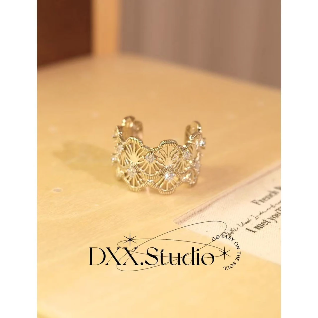 铜合金合成锆石戒指 小众设计百搭ins戒指52556