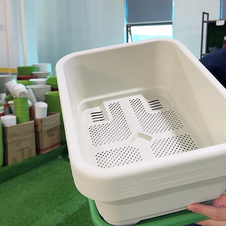 特价小菜盆长38.5宽29高14.5米色带托3只