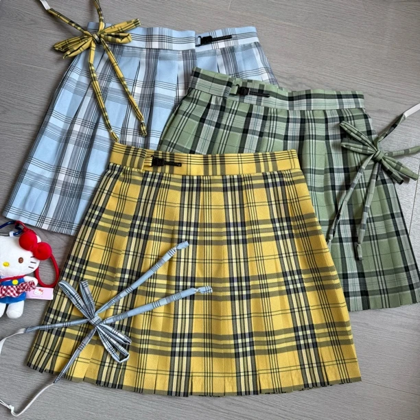 兔斯基铃兰学院原创日系学院风百搭格子半身百褶裙少女校供感短裙