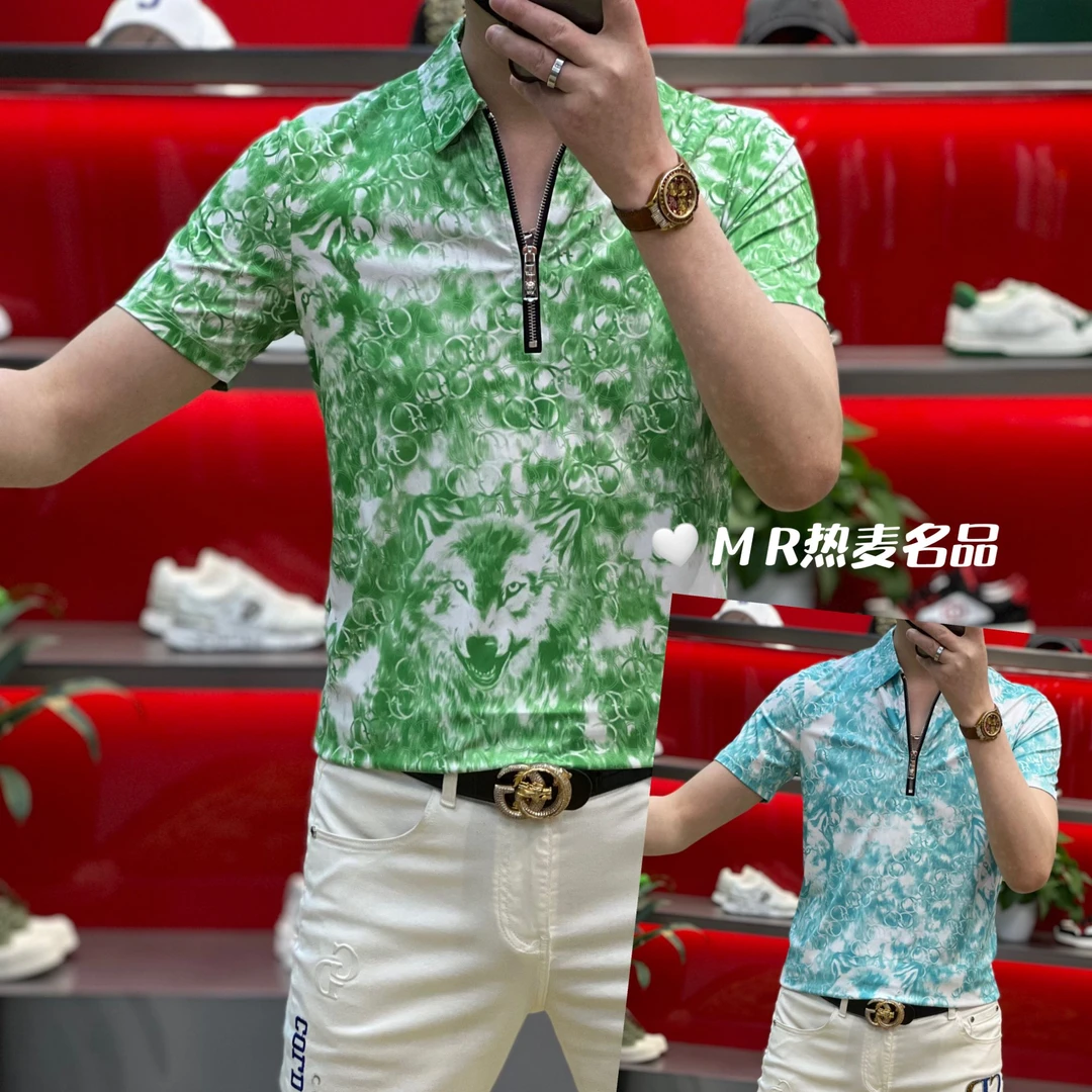 【热麦甄选】夏季短袖衬衫半拉链25款 男士修身弹力免熨烫短袖