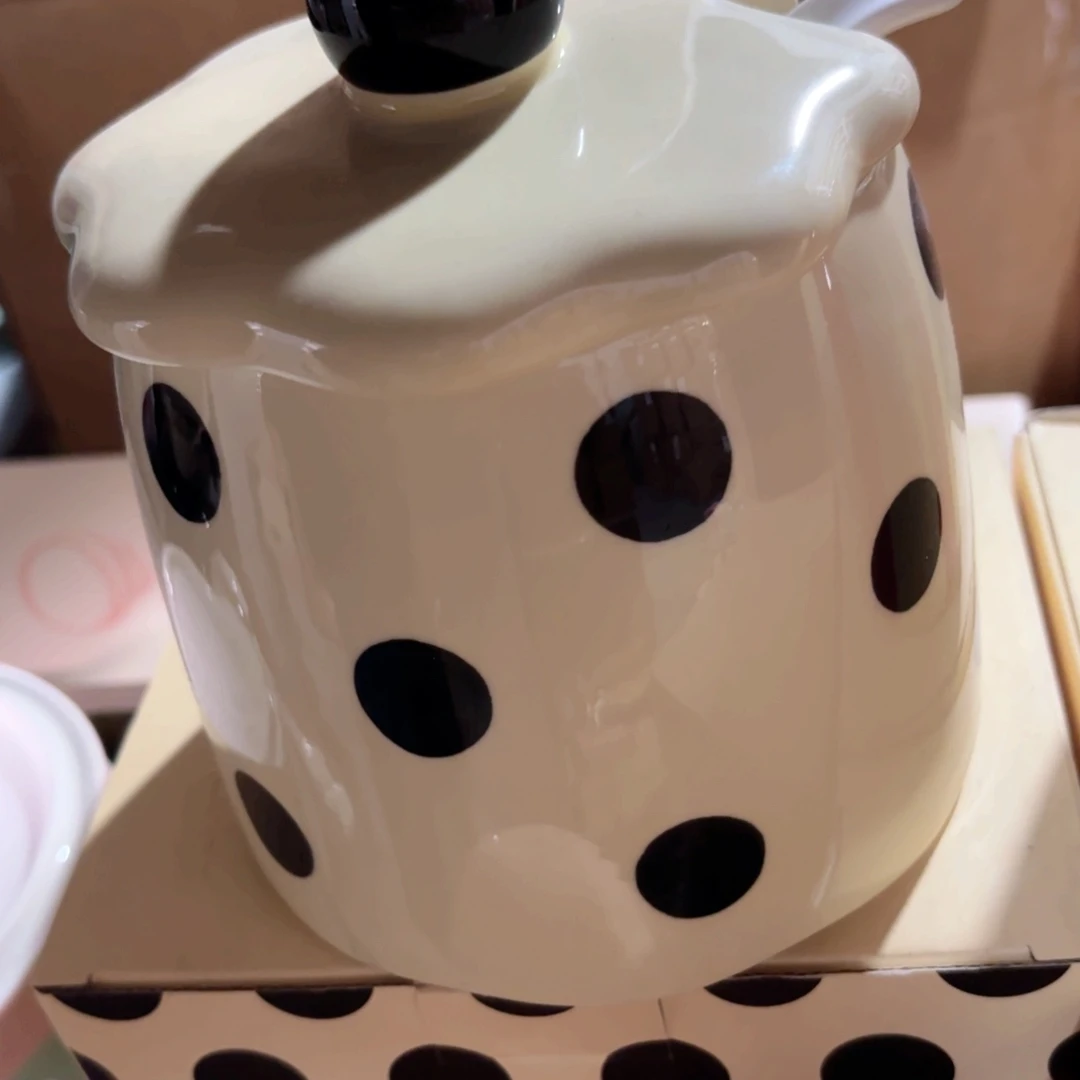 陶波点白色900ml猪油罐