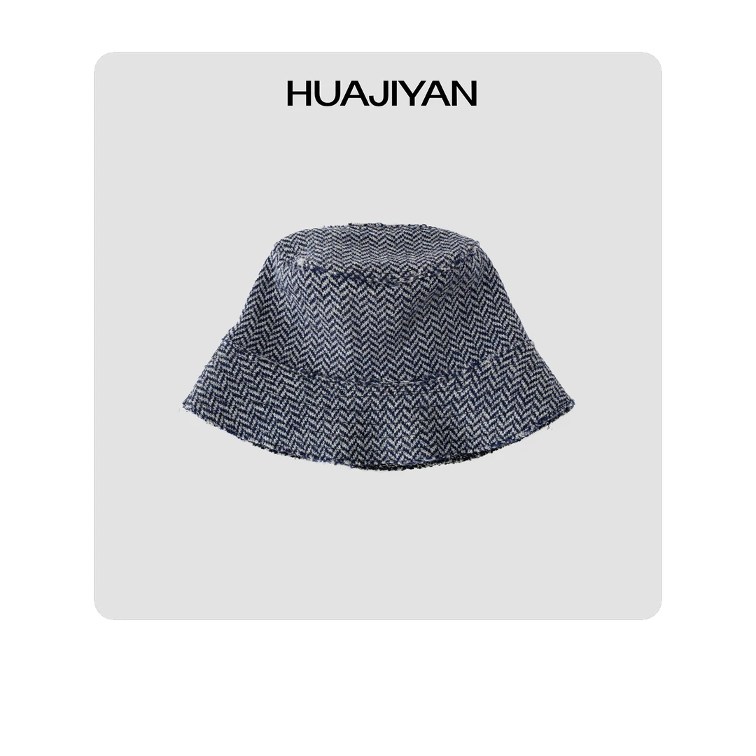 华吉言/HUAJIYAN【配饰系列】羊毛雪莱毛混纺重工针梭织渔夫帽