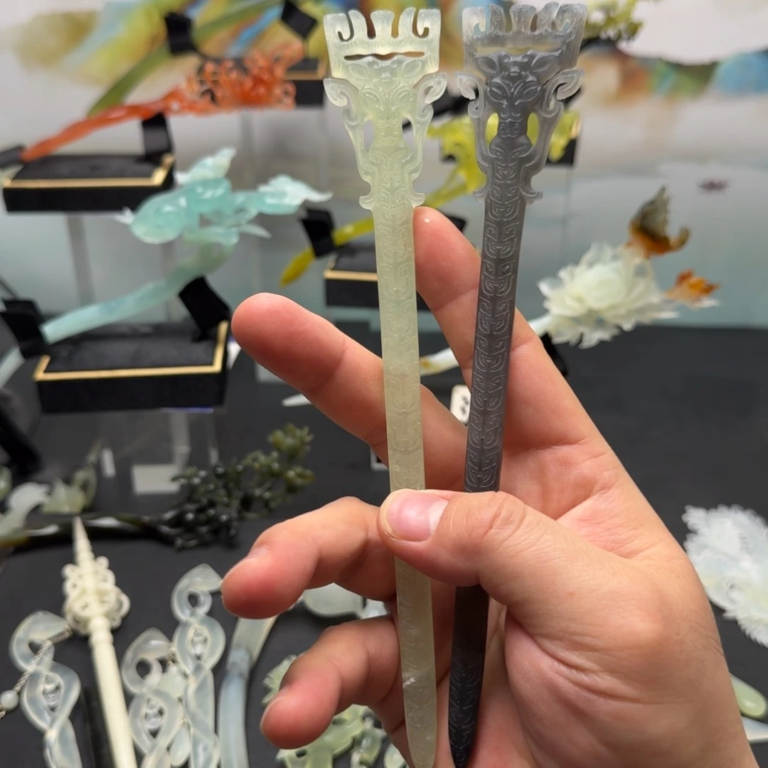 岫玉发饰未镶嵌延