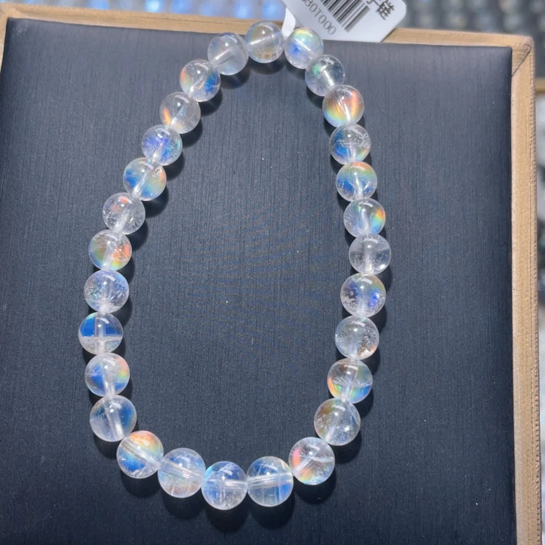 长石手链未镶嵌马岛幻彩月光石手链6.8mm