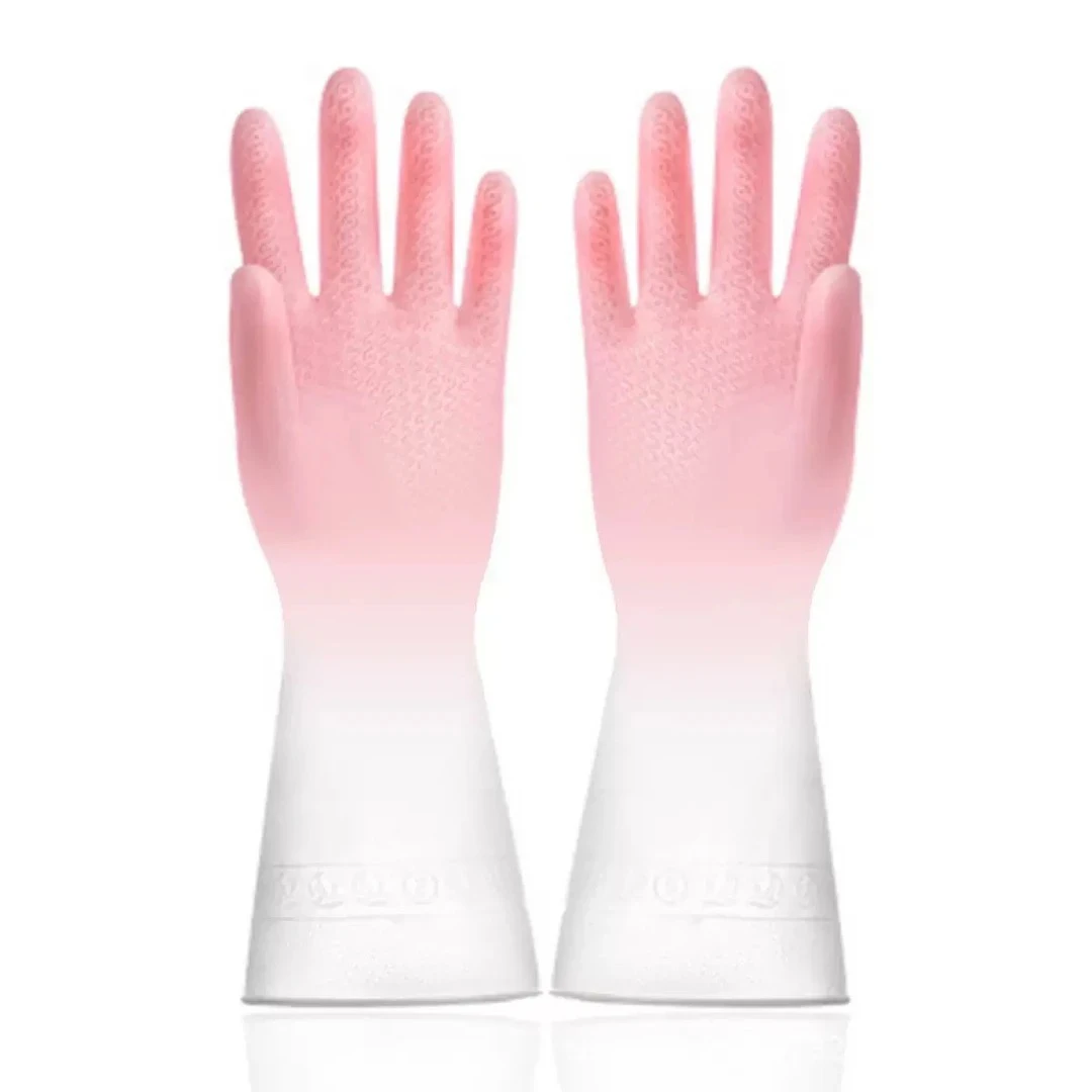 防腐蚀女双色加厚多功能防水渐变夏季薄款洗碗防滑手套耐磨水洗