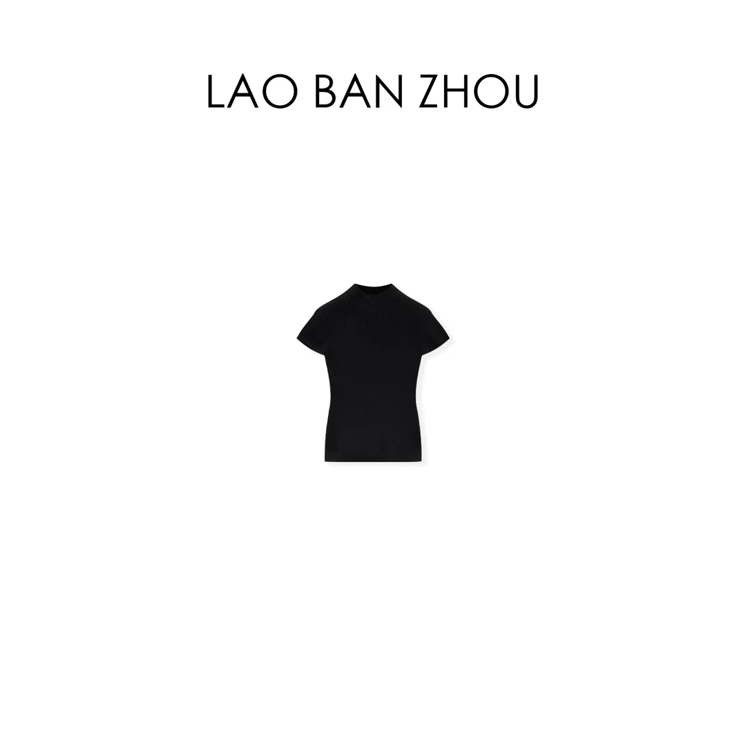 【老板周】气质百搭 春夏舒适透气半高领显瘦针织短袖