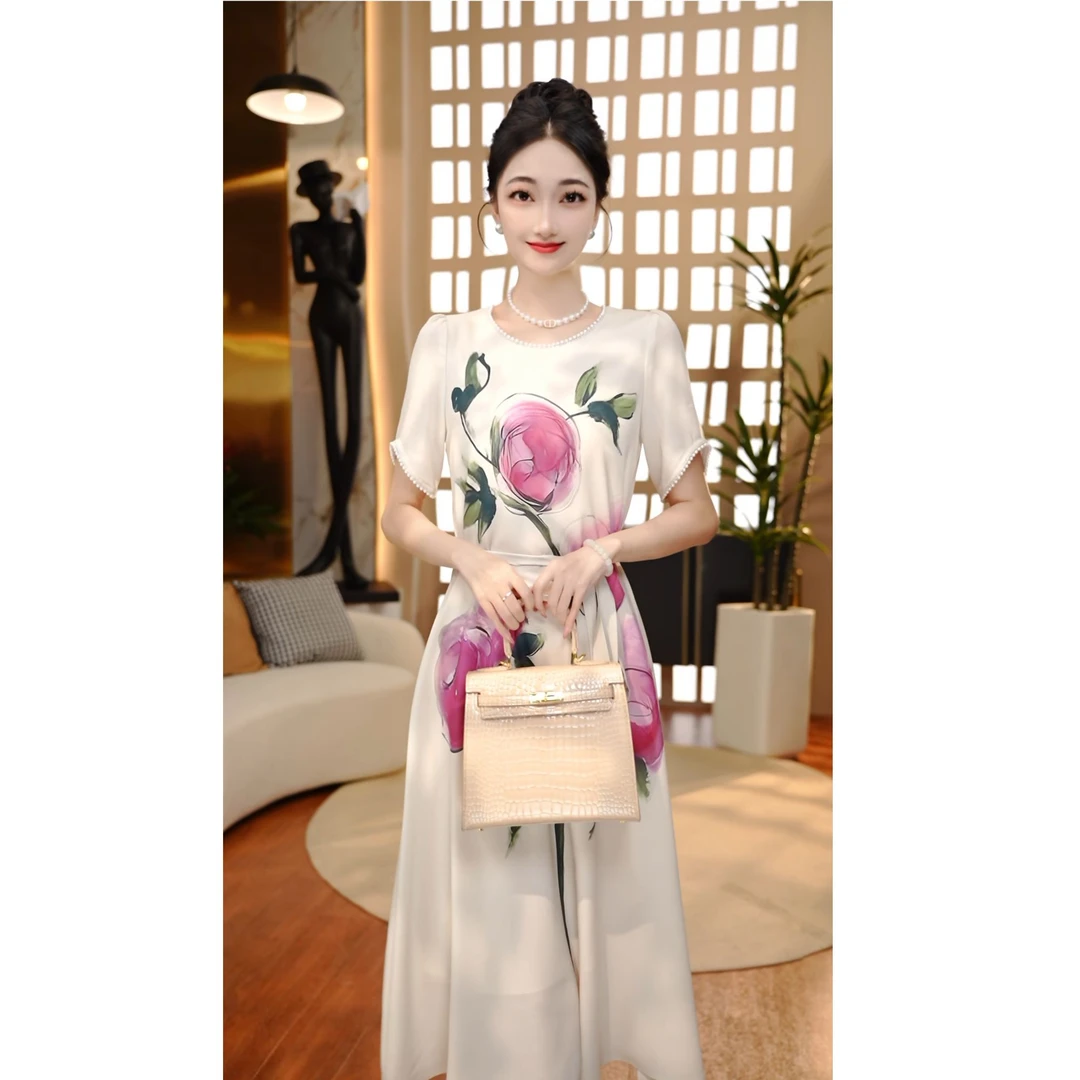 新款夏季法式知性两件套显瘦连衣裙女优雅A250368