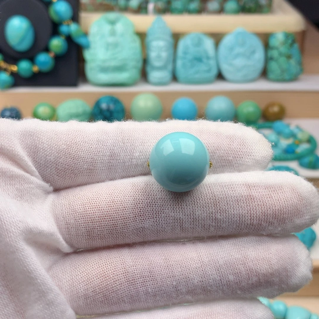 未镶嵌绿松石珠宝奇石16.1mm