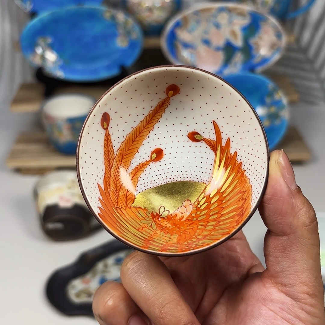 瓷福田良则 凤凰茶盏
