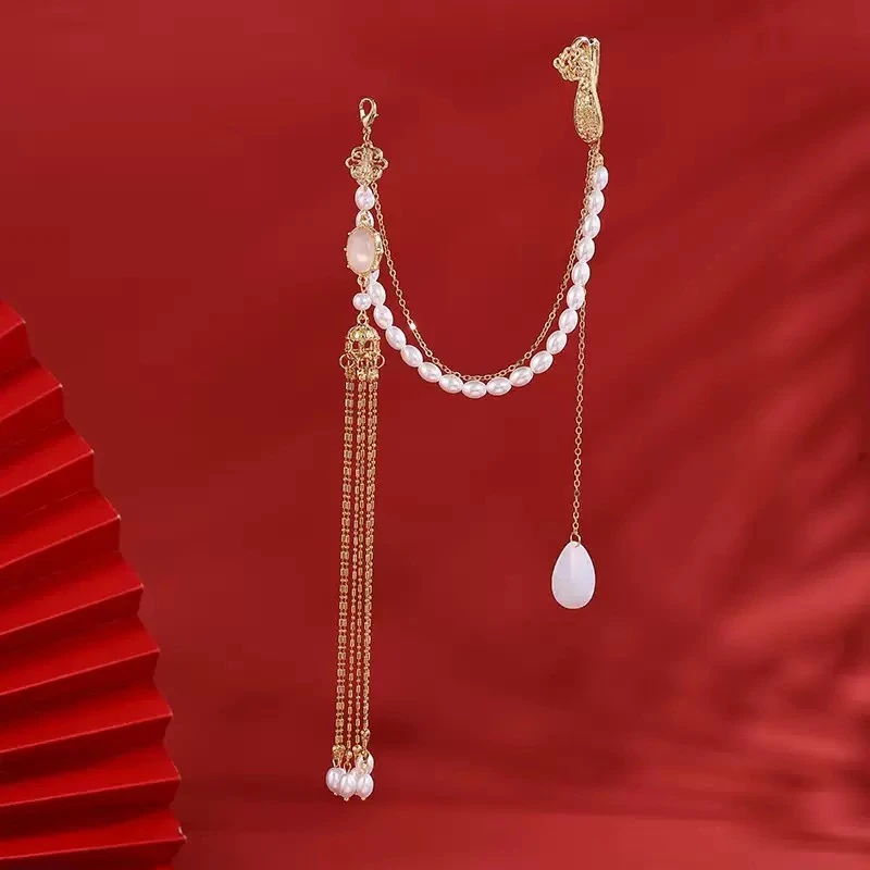 非金属仿珍珠吊坠 古风旗袍压襟如意汉服茶服流苏吊坠礼服配饰