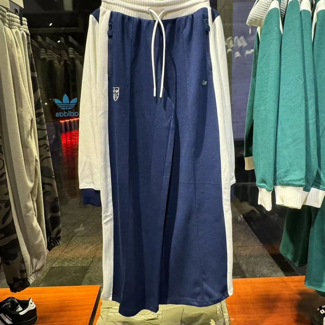 adidas三叶草春季新款女款直筒阔腿休闲运动长裤JM8019 JM8020